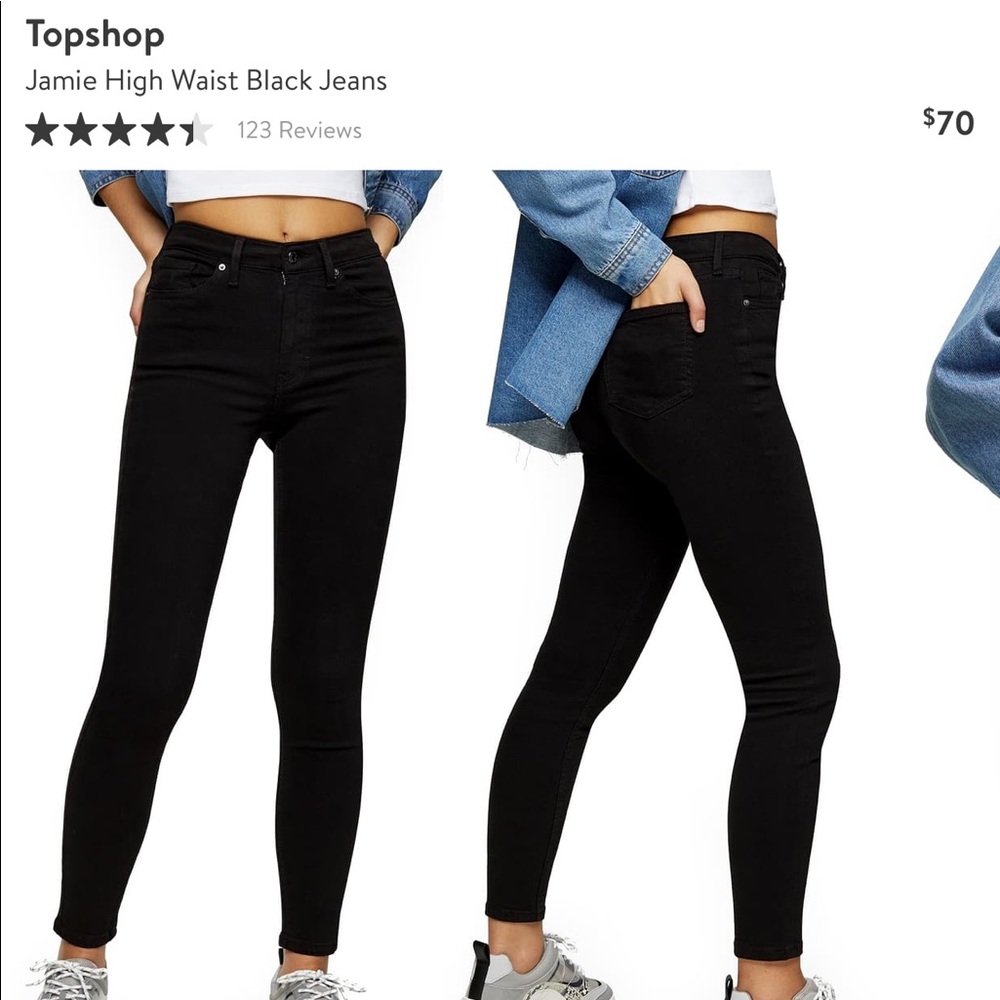 Topshop Jamie Black Jeans